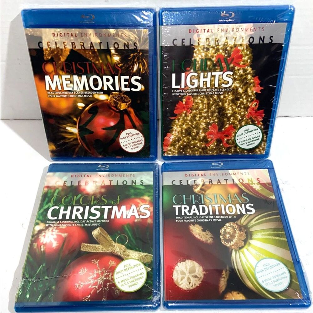 Lot 4 Christmas Blu-Rays Memories Holiday Music with Enchanting Christmas Scenes